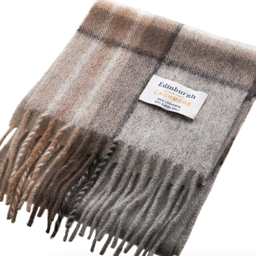 Edinburgh Cashmere Mini Scarf Mackellar - Natural - NWT